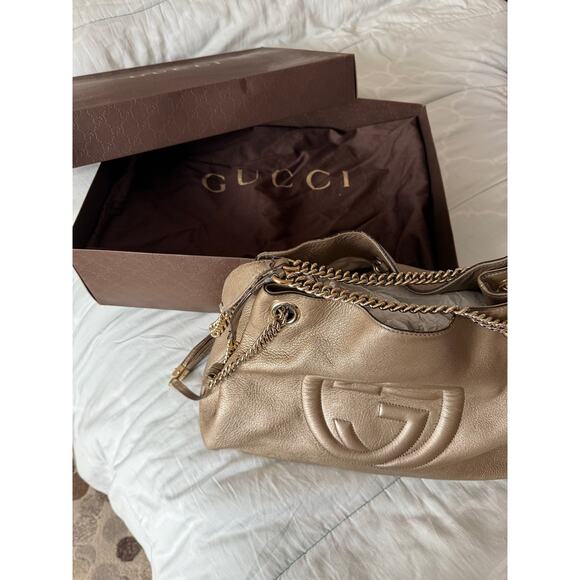 Gucci Soho Shoulder Bag Gold Metallic - Picture 3 of 11